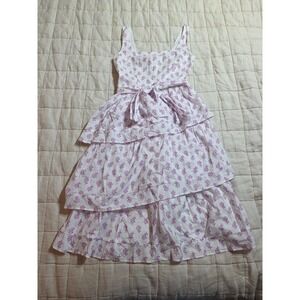 NWT J.Crew ‎ Sleeveless Belted Tiered Dress Purple And White Floral Size 0